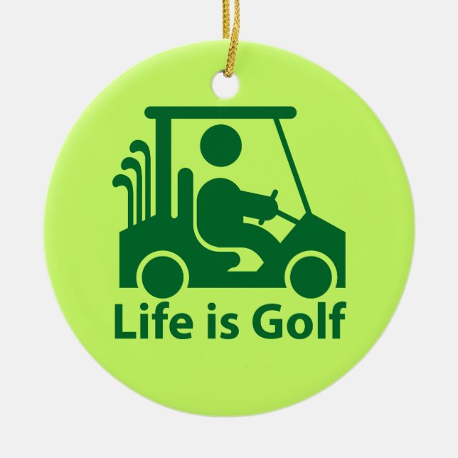La vie est Golf Golf Golf Panier Vert Ornement (Devant)