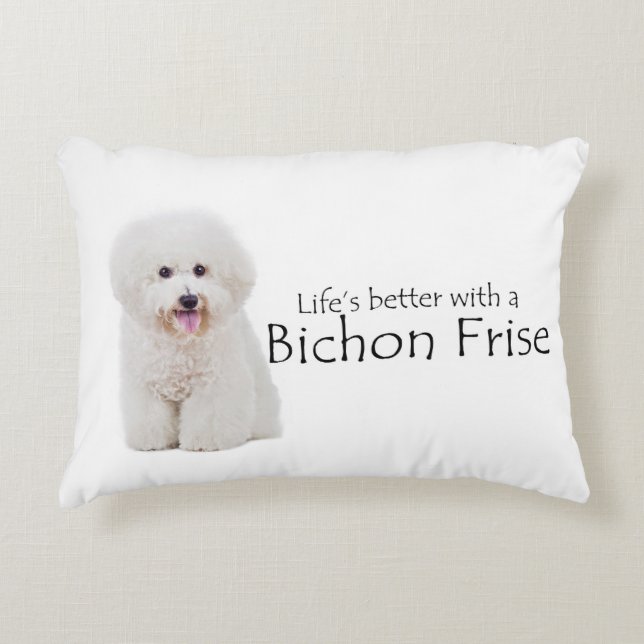 La vie est meilleur Coussin de Bichon (Devant)