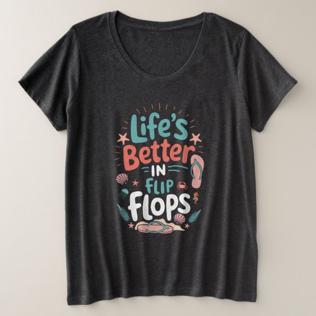 La vie est meilleure à Flip-Flops - Plage tropical (Design devant)