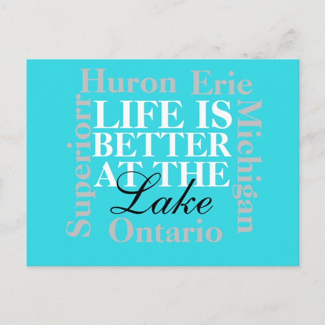 La vie est meilleure à la carte postale du lac (Devant)