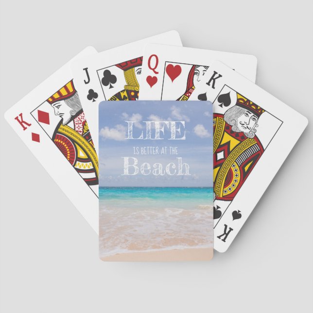 La vie est meilleure à la plage - Cartes à jouer (dos)