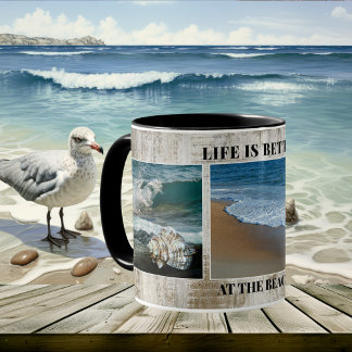 La vie est meilleure à la plage Photo Collage Mug