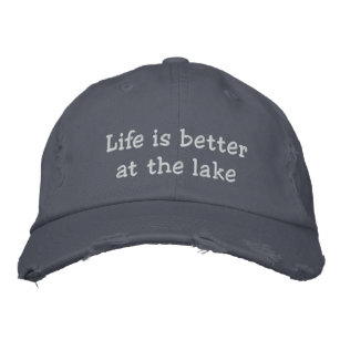La vie est meilleure au lac gris brodé casquette