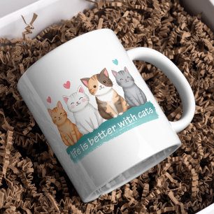 La vie est meilleure avec des chats Tasse à café p
