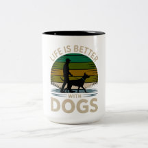 La vie est meilleure avec des chiens Mug Café Silh