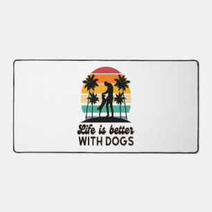 La vie est meilleure avec les chiens Retro Sunset 