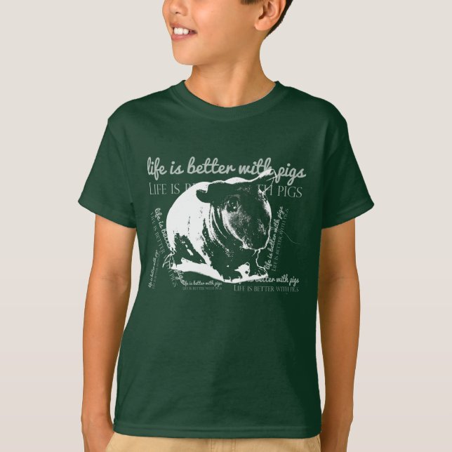 La vie est meilleure avec les T-Shirt cochons (Devant)