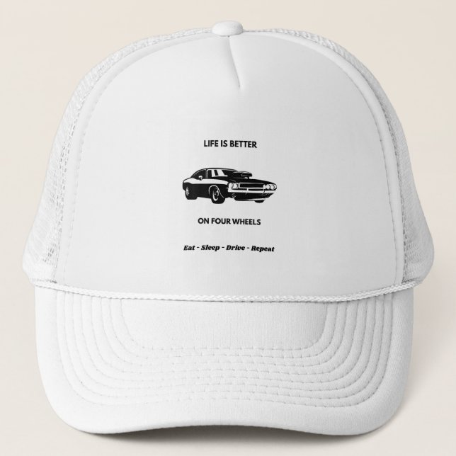 La vie est meilleure avec quatre roues Casquette (Devant)
