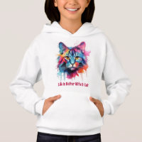 La vie est meilleure avec un chat. Chat coloré mig