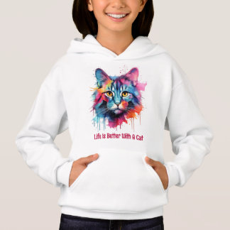 La vie est meilleure avec un chat. Chat coloré mig