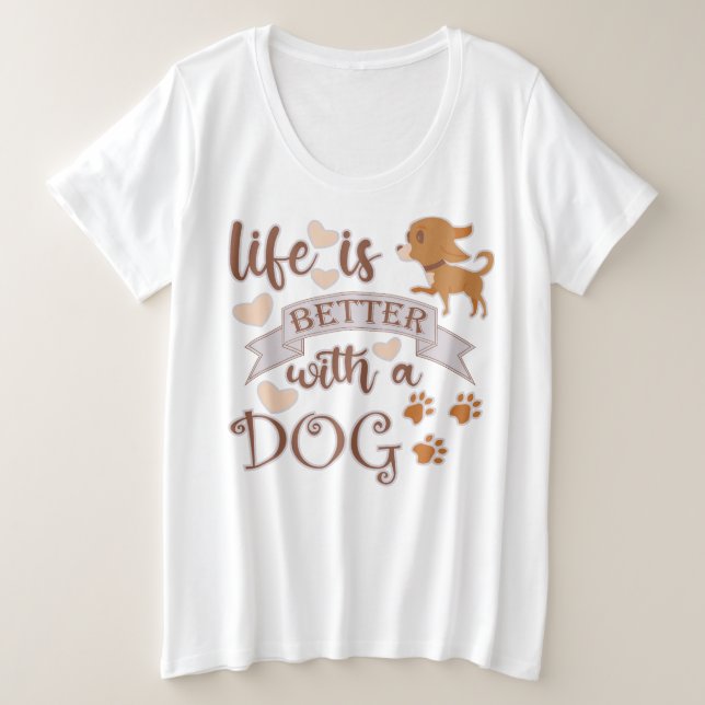 La vie est meilleure avec un chien citation drôle  (Design devant)