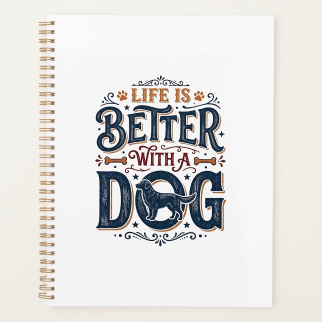 La vie est meilleure avec un chien design de gravu (Devant)
