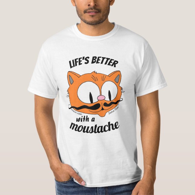 La vie est meilleure avec un T-shirt chat en caric (Devant)