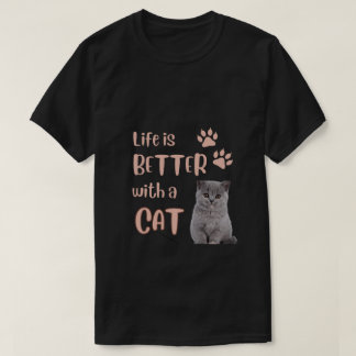 La vie est meilleure avec un T-shirt de chat