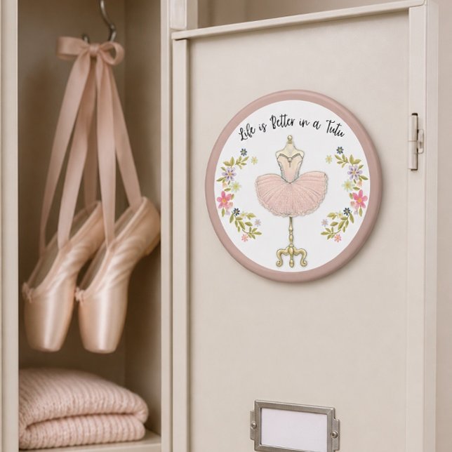 La vie est meilleure en tutu, aimant rond de 3" (Créateur téléchargé)