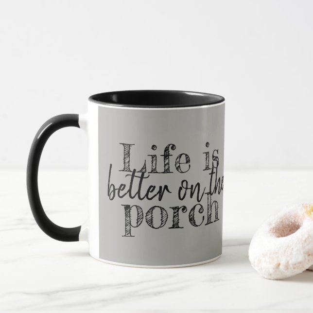 La vie est meilleure sur la tasse de porche (Avec donut)