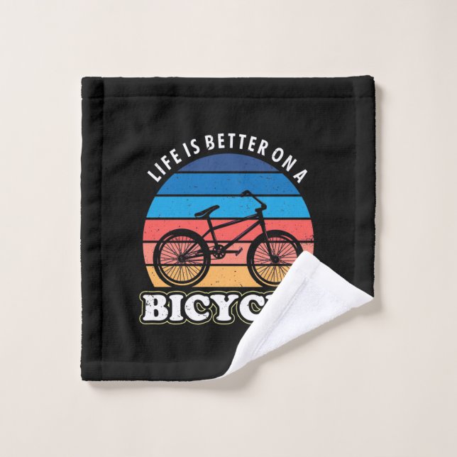 La Vie Est Mieux À Vélo (Gant de toilette)