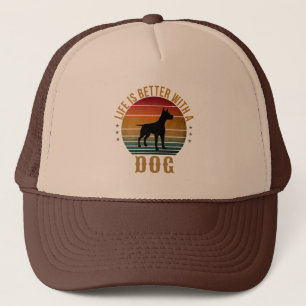 LA VIE EST MIEUX AVEC UN CHIEN CASQUETTE DE CAMION