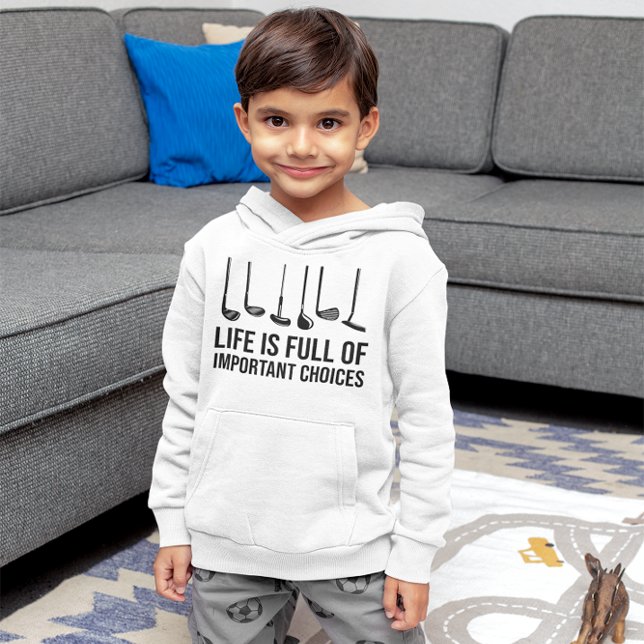 La vie est pleine de choix importants Golf Noël (Life is Full Of Important Choices Golf Christmas Kid Hoodie)