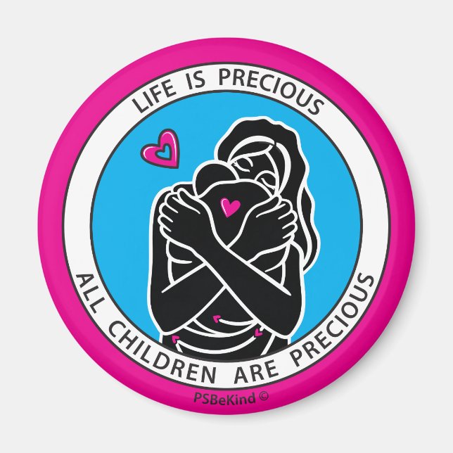 La Vie Est Précieuse 1 Pink_2.25" Magnet Rond (Devant)