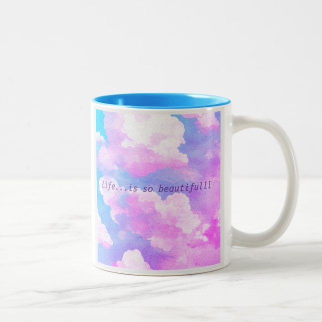 La Vie Est Si Belle Mug - Sky Blue Aesthétique Cup (Droit)