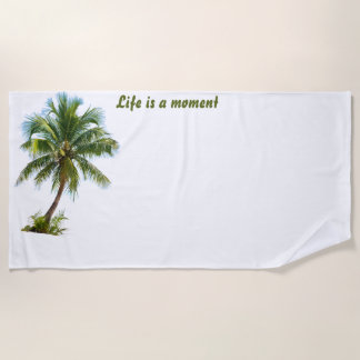La Vie Est Un Instant Serviette de plage blanche a