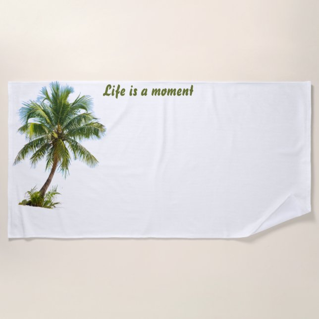 La Vie Est Un Instant Serviette de plage blanche a (Devant)