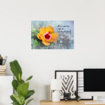 la vie est un voyage avec affiche hibiscus