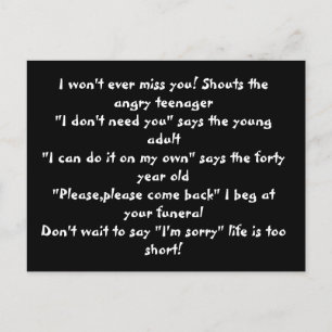 la vie est une carte postale courte