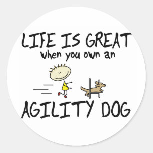 La vie est une grande agilité Stickers Chien