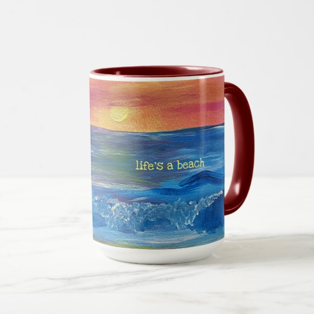 La vie est une Mug au coucher du soleil (Devant droit)