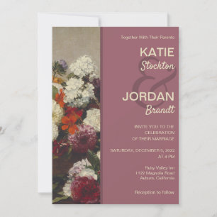 La vie morte avec Faire-part de mariage de fleurs