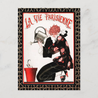 La Vie Parisienne - Arroser les fleurs Carte posta