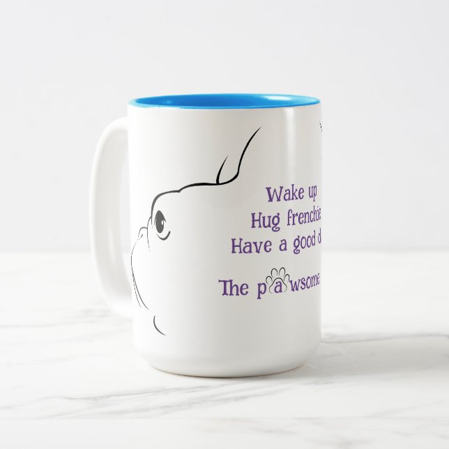 La vie pawsome French Bulldog Silhouette Mug (Devant gauche)