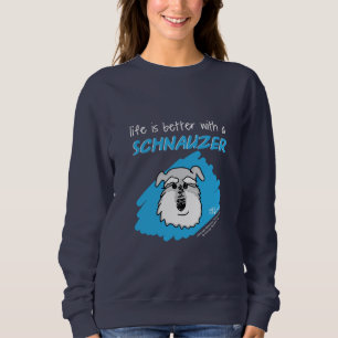 La vie… Schnauzer - sweatshirt foncé (femmes)