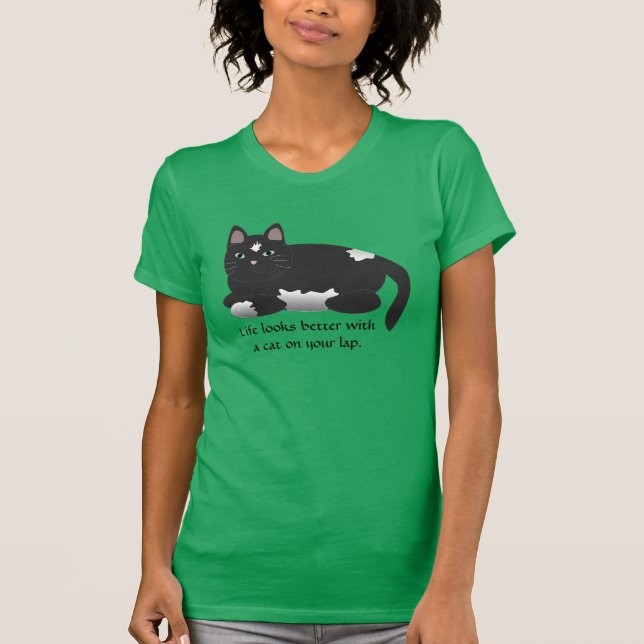 La vie semble meilleure avec un T-shirt de chat (Devant)