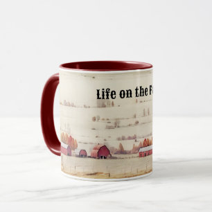 La vie sur la ferme Red Barn Art Mug Cup
