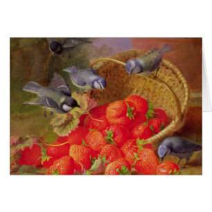 La vie toujours avec des fraises et des mésanges