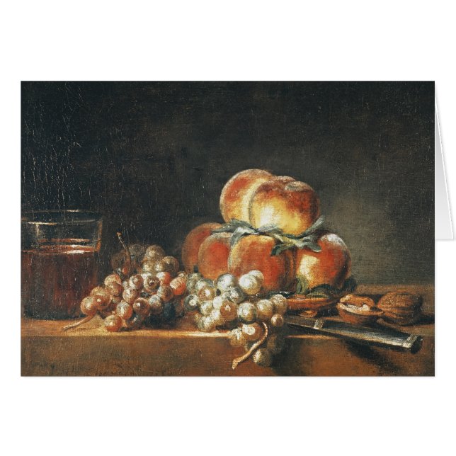 La vie toujours des pêches, écrous, raisins (Devant horizontal)