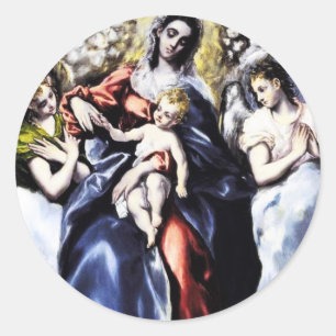 La Vierge et l'enfant avec des autocollants de St