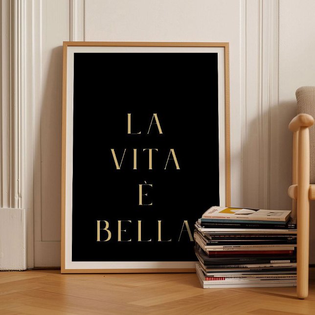 La Vita e Bella Affiche de citation de mots de dic (Créateur téléchargé)