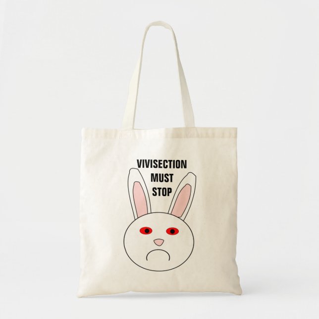 La vivisection doit cesser Sac cabas budgétaire (Devant)