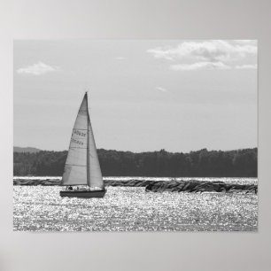 La voile sur le lac Champlain Poster