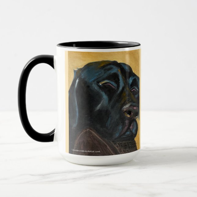 Lab Black Sleeping | Mug à deux tons, 15 oz (Gauche)
