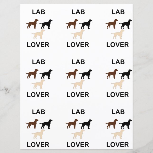 Lab Lover toutes les couleurs silhouettes (Devant)