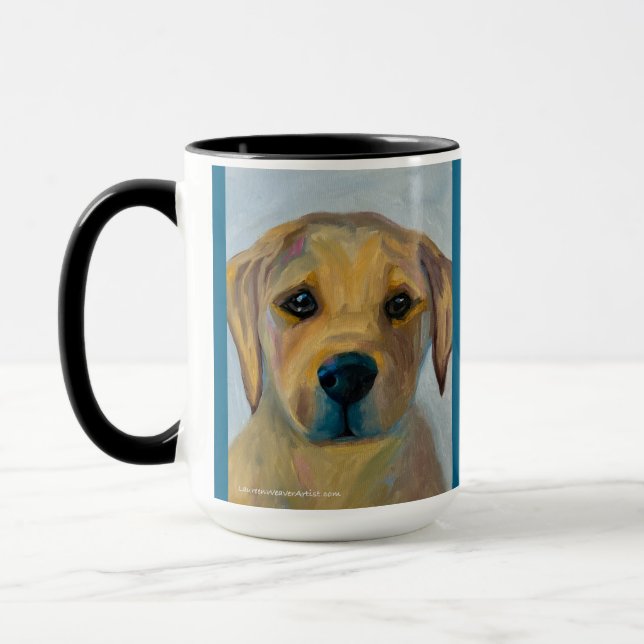 Lab Yellow Pup | Mug à deux tons, 15 oz (Gauche)