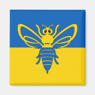 L'Abeille au large du drapeau ukrainien Aimant