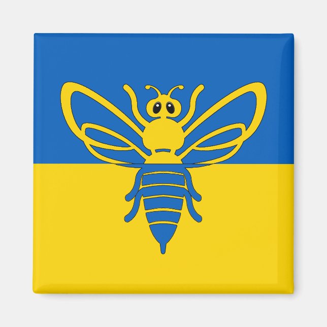 L'Abeille au large du drapeau ukrainien Aimant (Devant)