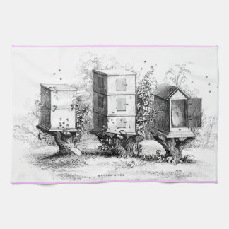 l'abeille en bois vintage amasse la serviette de