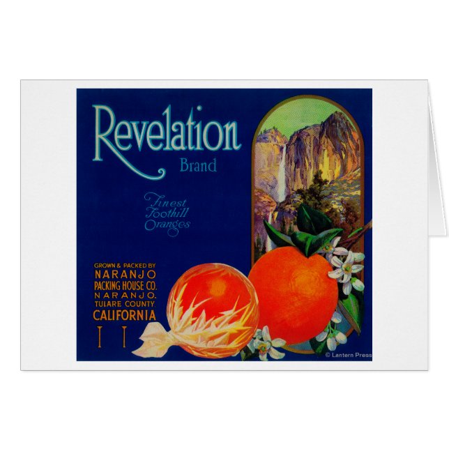 Label orange de la révélationNaranjo, CA (Devant horizontal)